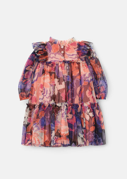 Mini Eleanor Floral Print Mesh Dress