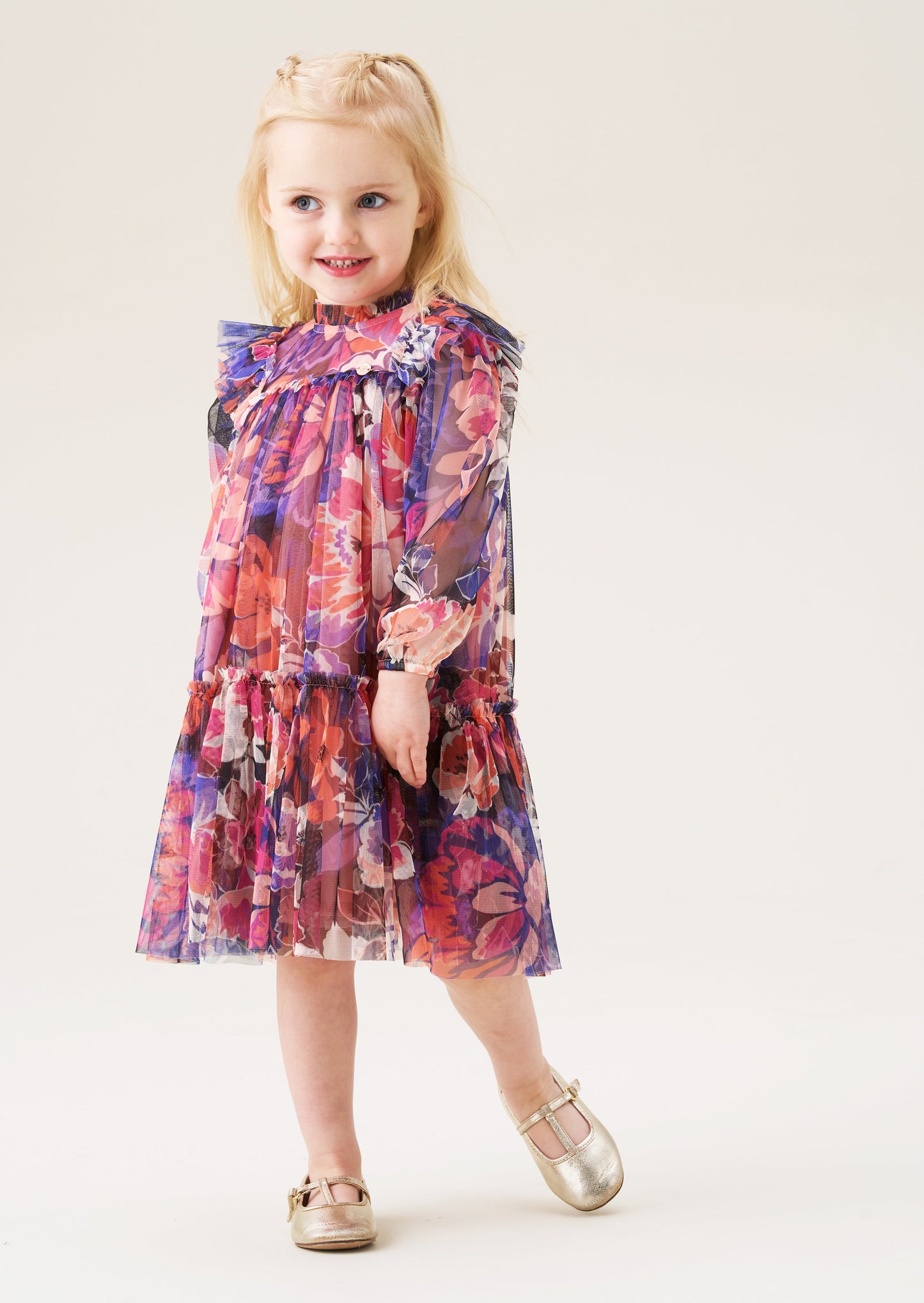 Mini Eleanor Floral Print Mesh Dress