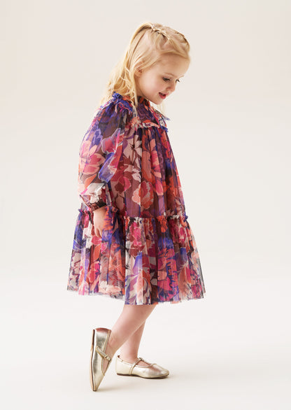 Mini Eleanor Floral Print Mesh Dress