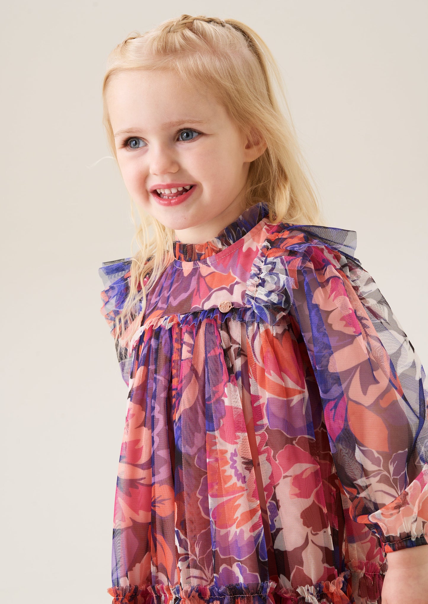 Mini Eleanor Floral Print Mesh Dress