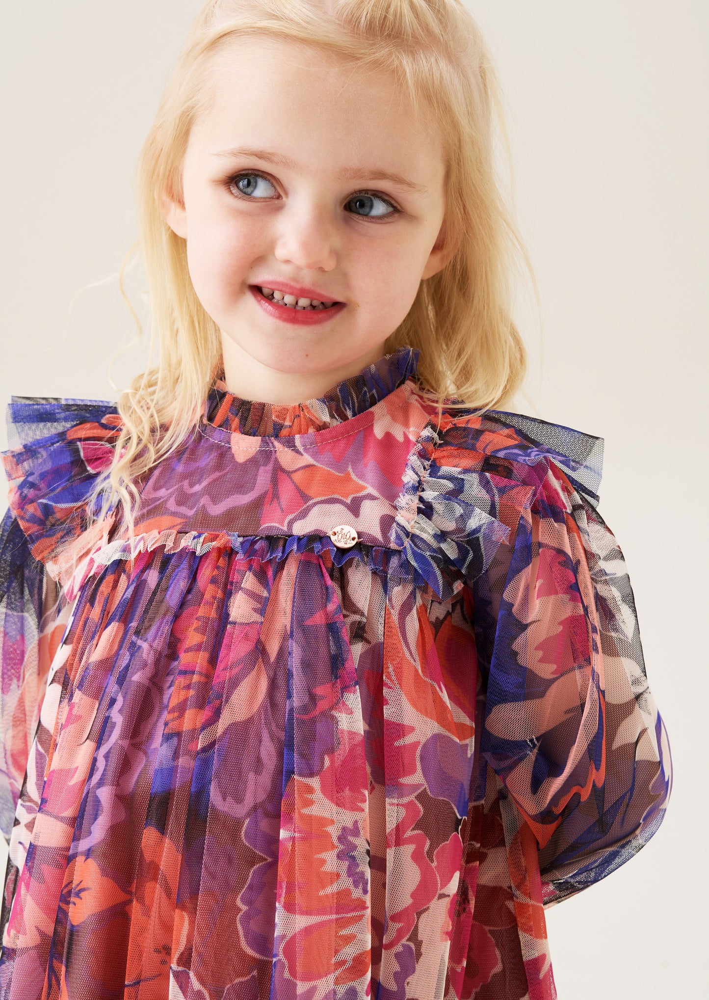 Mini Eleanor Floral Print Mesh Dress