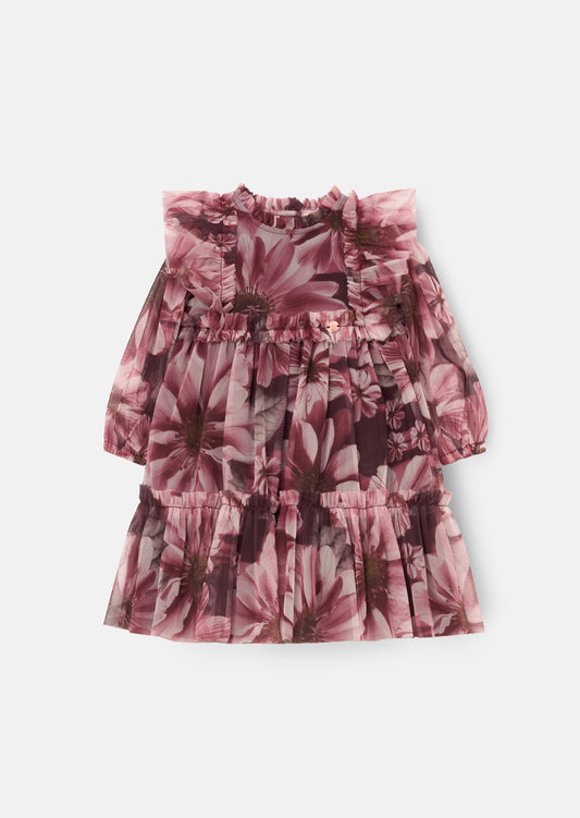 Estelle Floral Print Mesh Dress