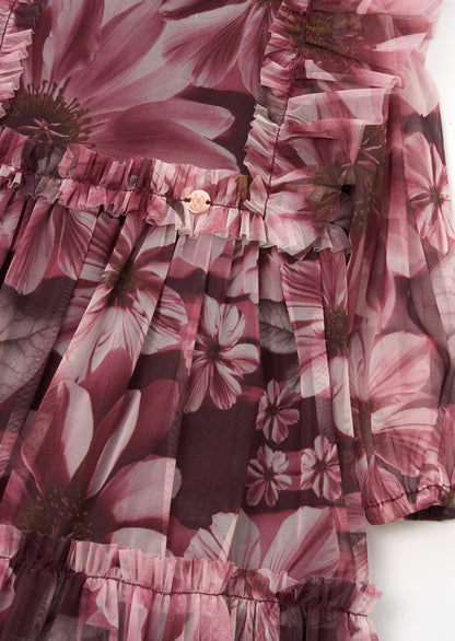 Estelle Floral Print Mesh Dress