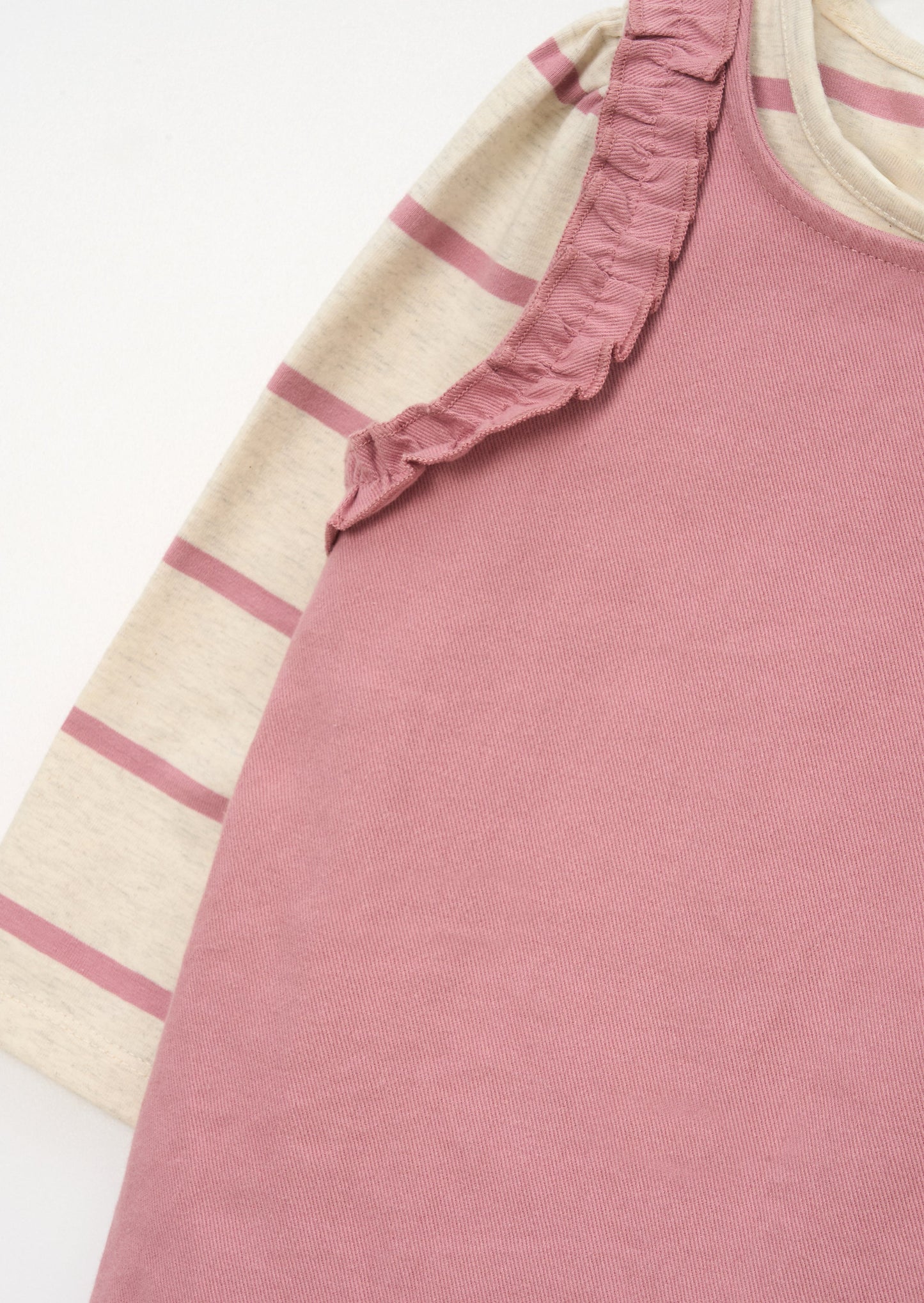 Mila Frill Shoulder Dungaree And Print Body Suit