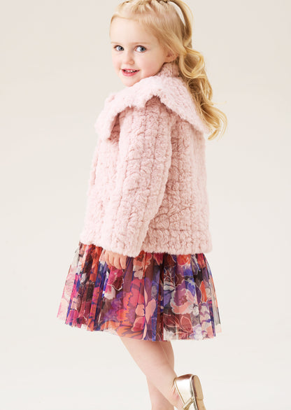 Cecile Faux Fur Cape Collar Coat