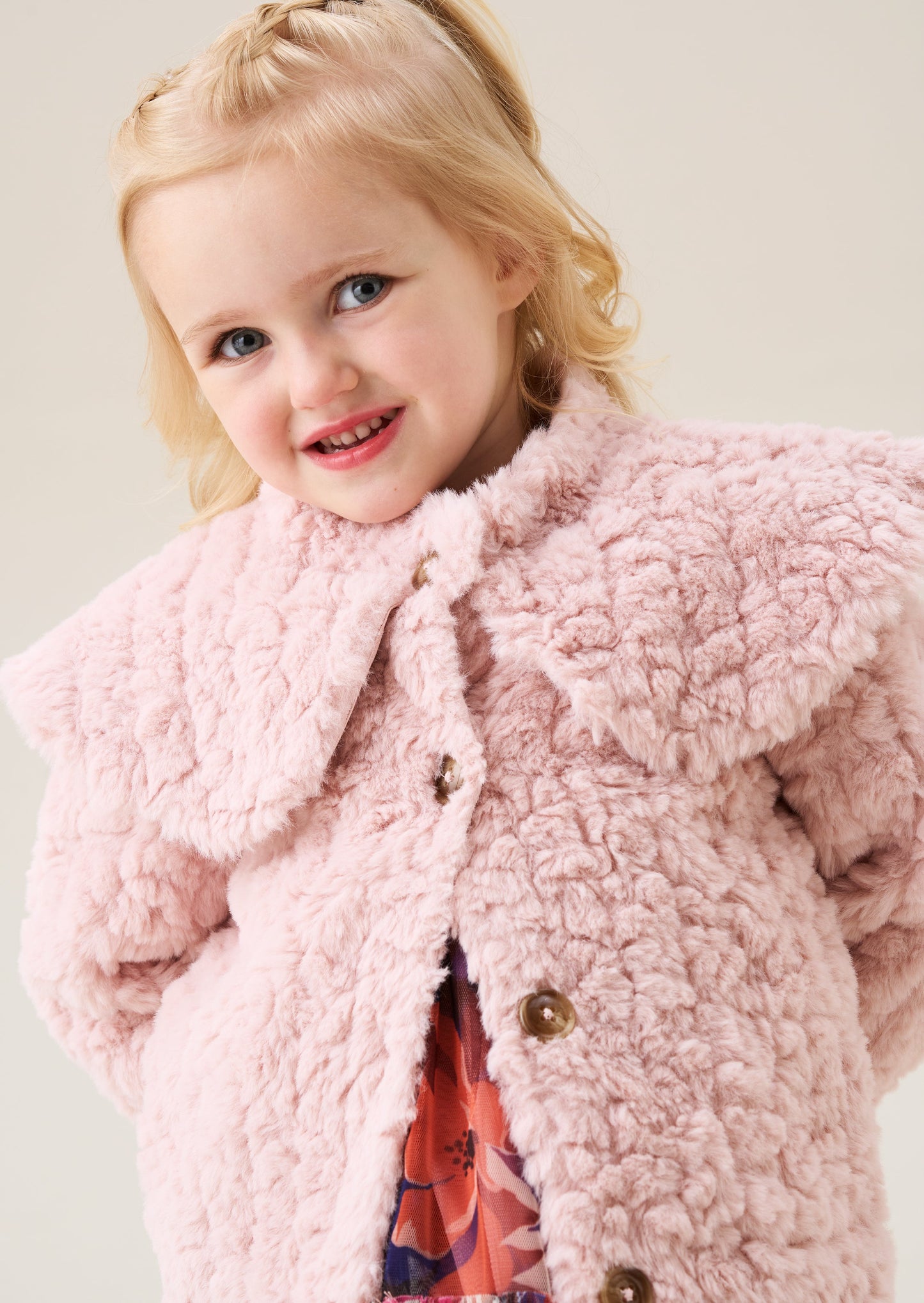 Cecile Faux Fur Cape Collar Coat