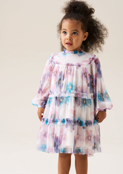 Alessia Floral Print Mesh Dress