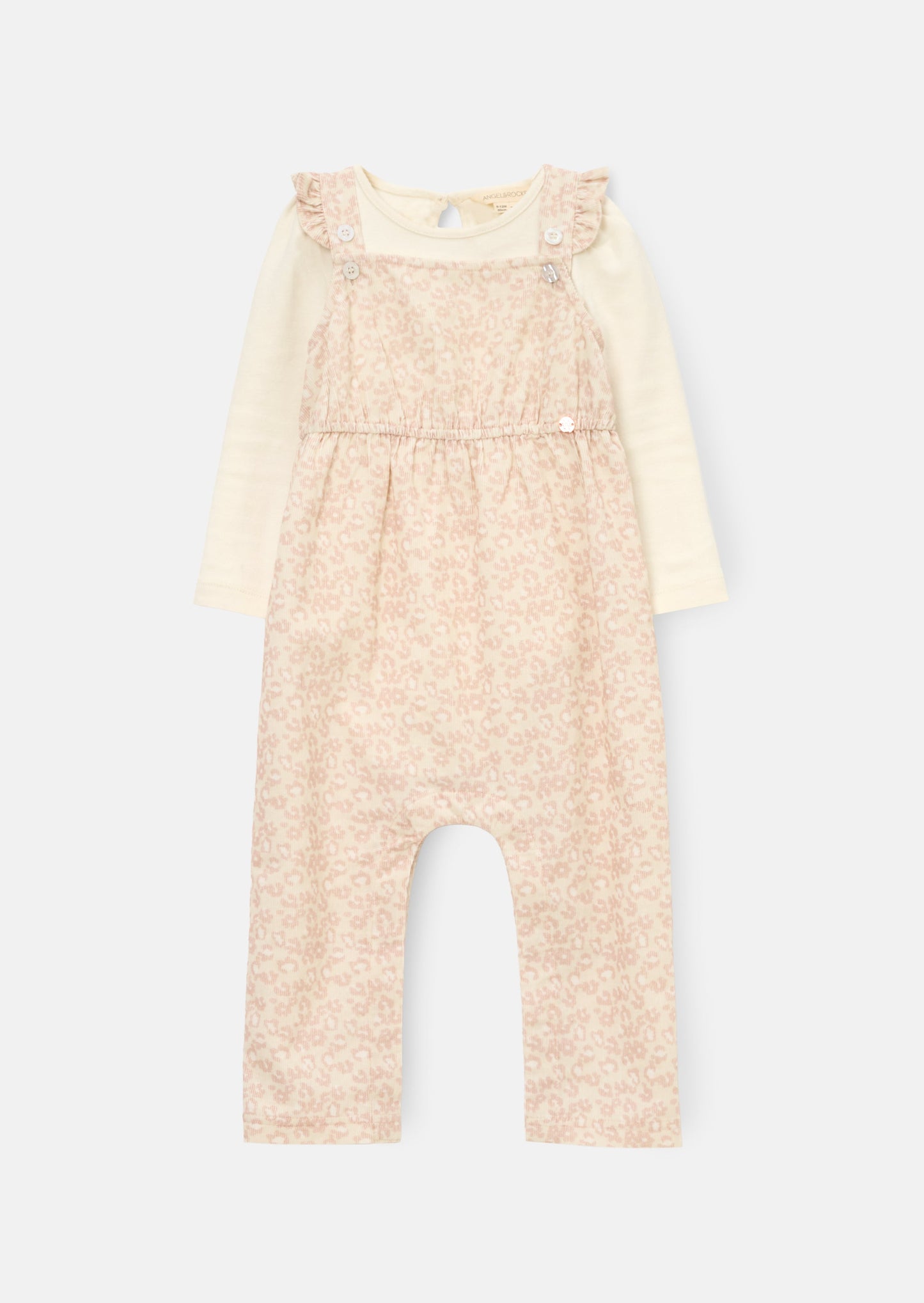 Nellie Animal Print Cord Dungaree & Bodysuit
