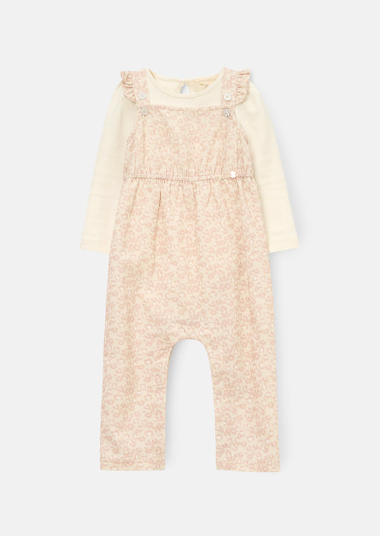 Nellie Animal Print Cord Dungaree & Bodysuit