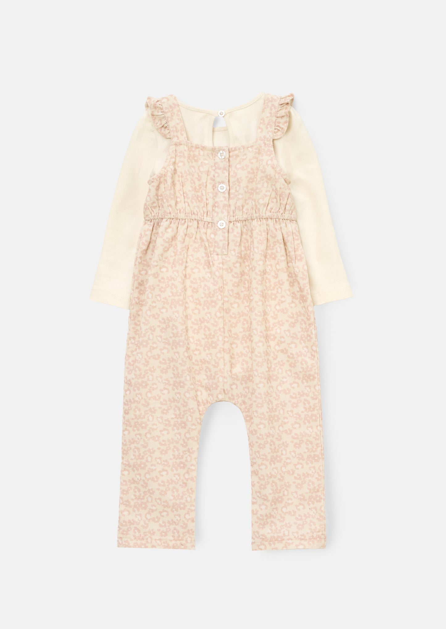 Nellie Animal Print Cord Dungaree & Bodysuit