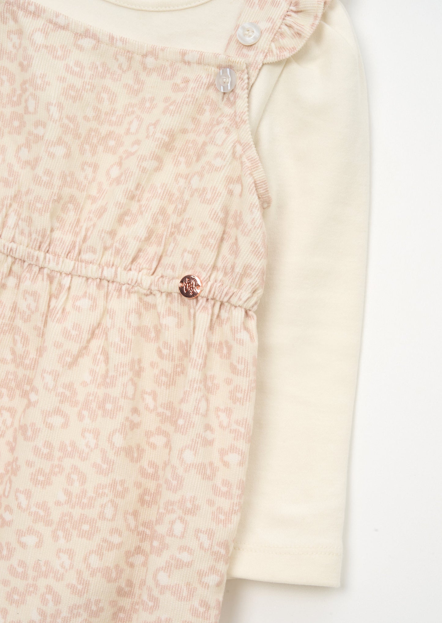 Nellie Animal Print Cord Dungaree & Bodysuit