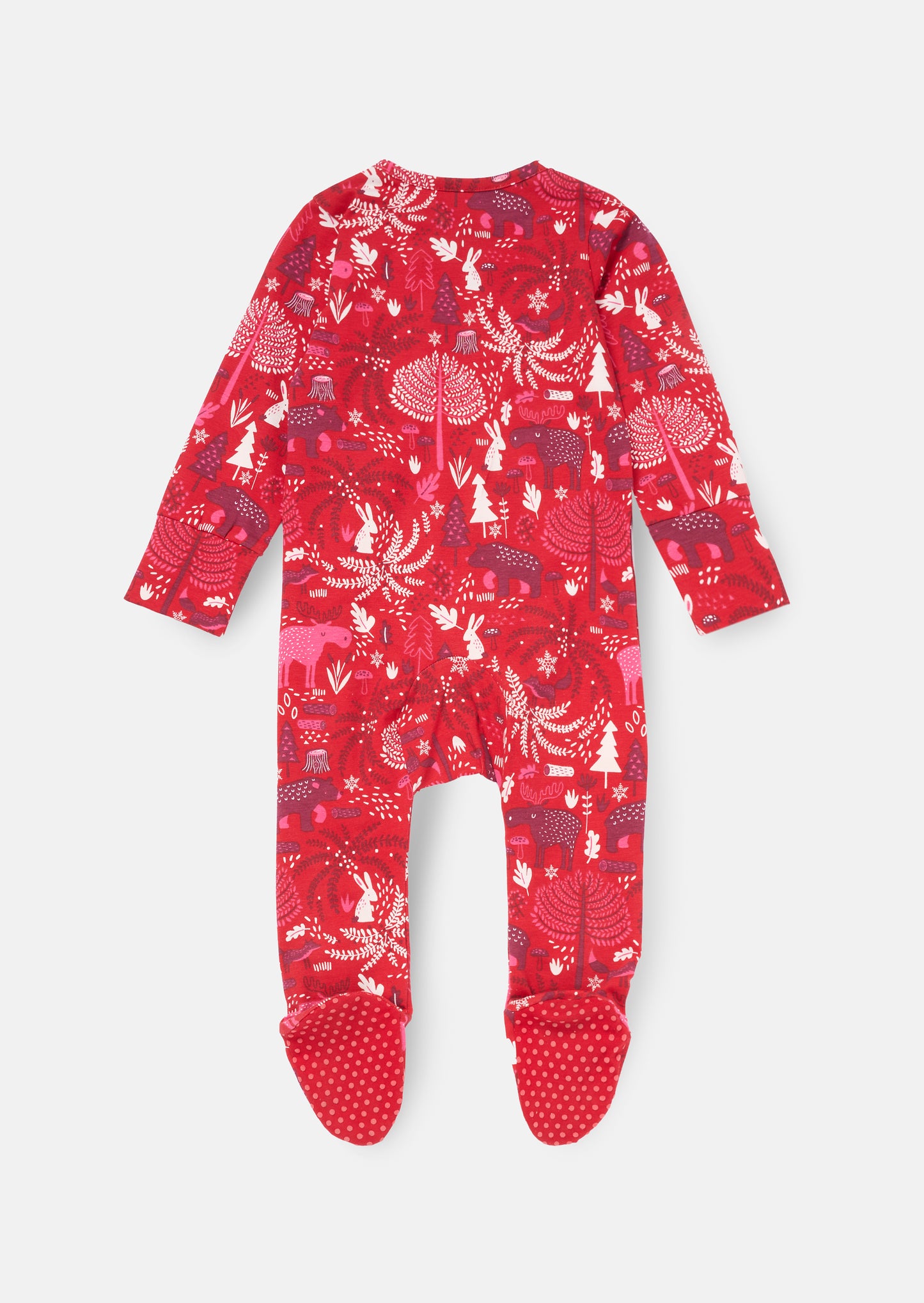 Frida Burgandy Scandi Print Babygrow