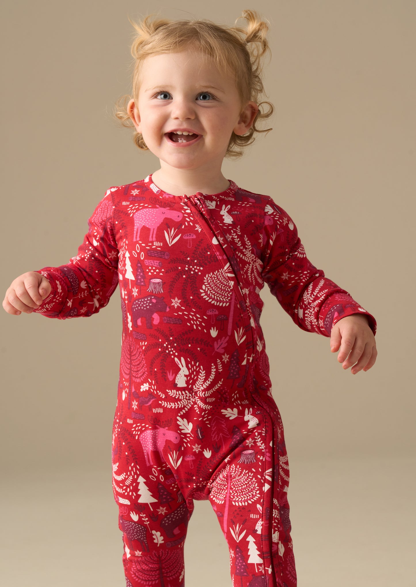 Frida Burgandy Scandi Print Babygrow