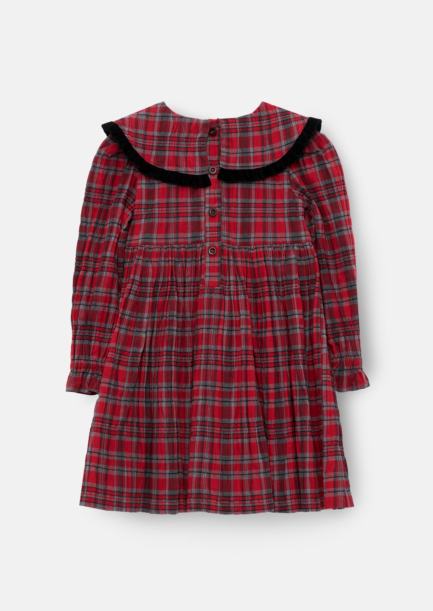 Fia Frill Collar Tartan Bow Dress