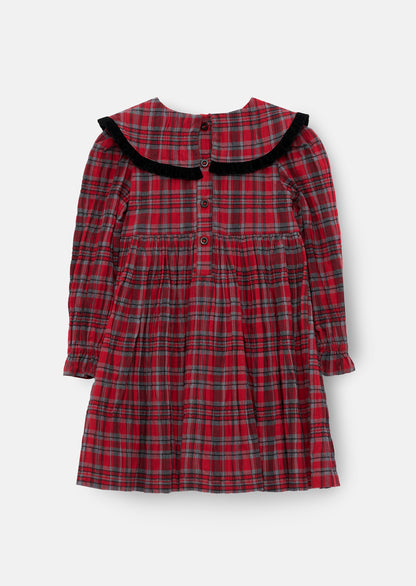 Fia Frill Collar Tartan Bow Dress