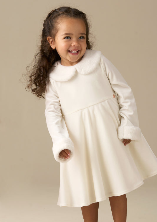 Gabrielle Fur Collar Dress
