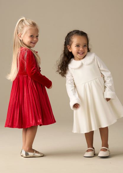 Gabrielle Fur Collar Dress