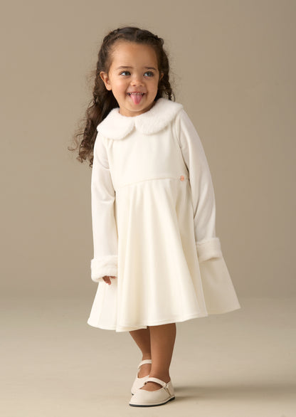 Gabrielle Fur Collar Dress