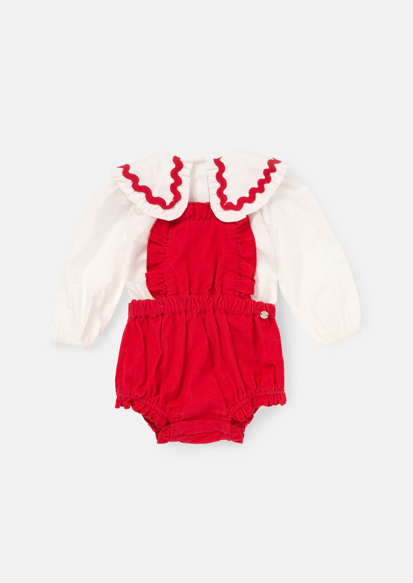 Dolly Red Romper And White Blouse