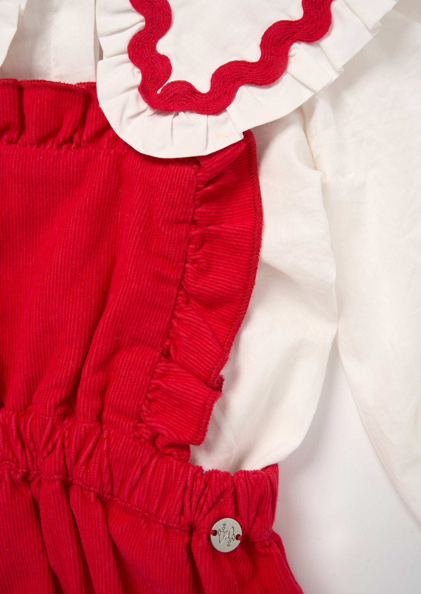 Dolly Red Romper And White Blouse