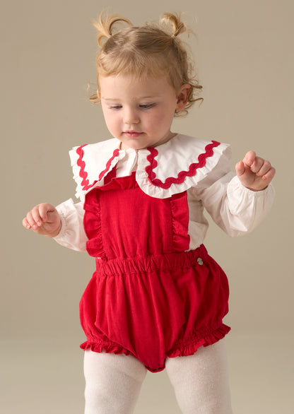 Dolly Red Romper And White Blouse