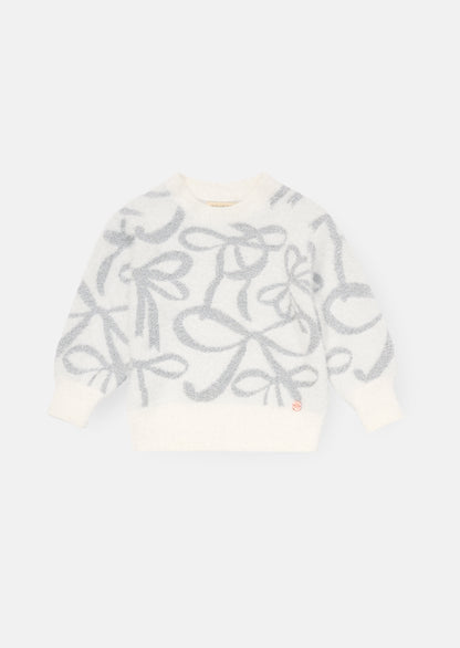 Livia Silver Bow Eyelash Jumper