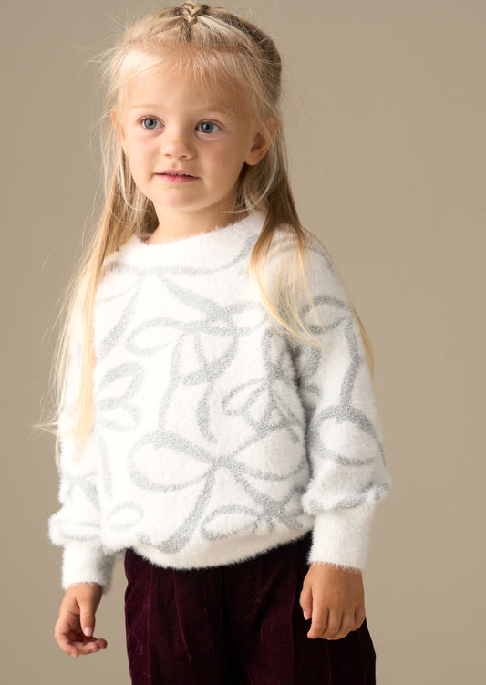 Livia Silver Bow Eyelash Jumper