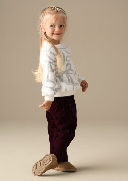 Livia Silver Bow Eyelash Jumper