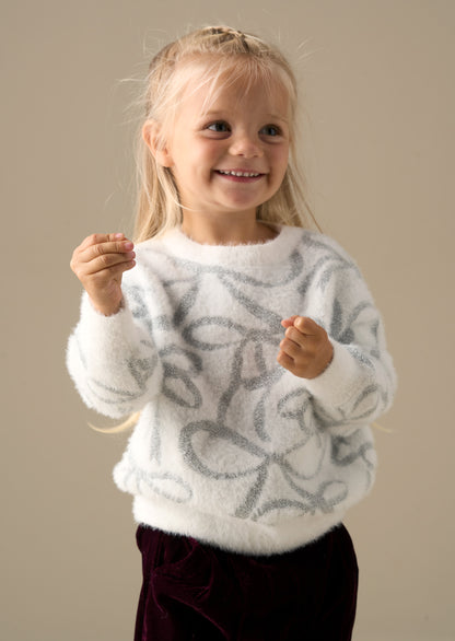 Livia Silver Bow Eyelash Jumper