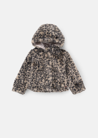 Lyla Leopard Hooded Fur Jacket