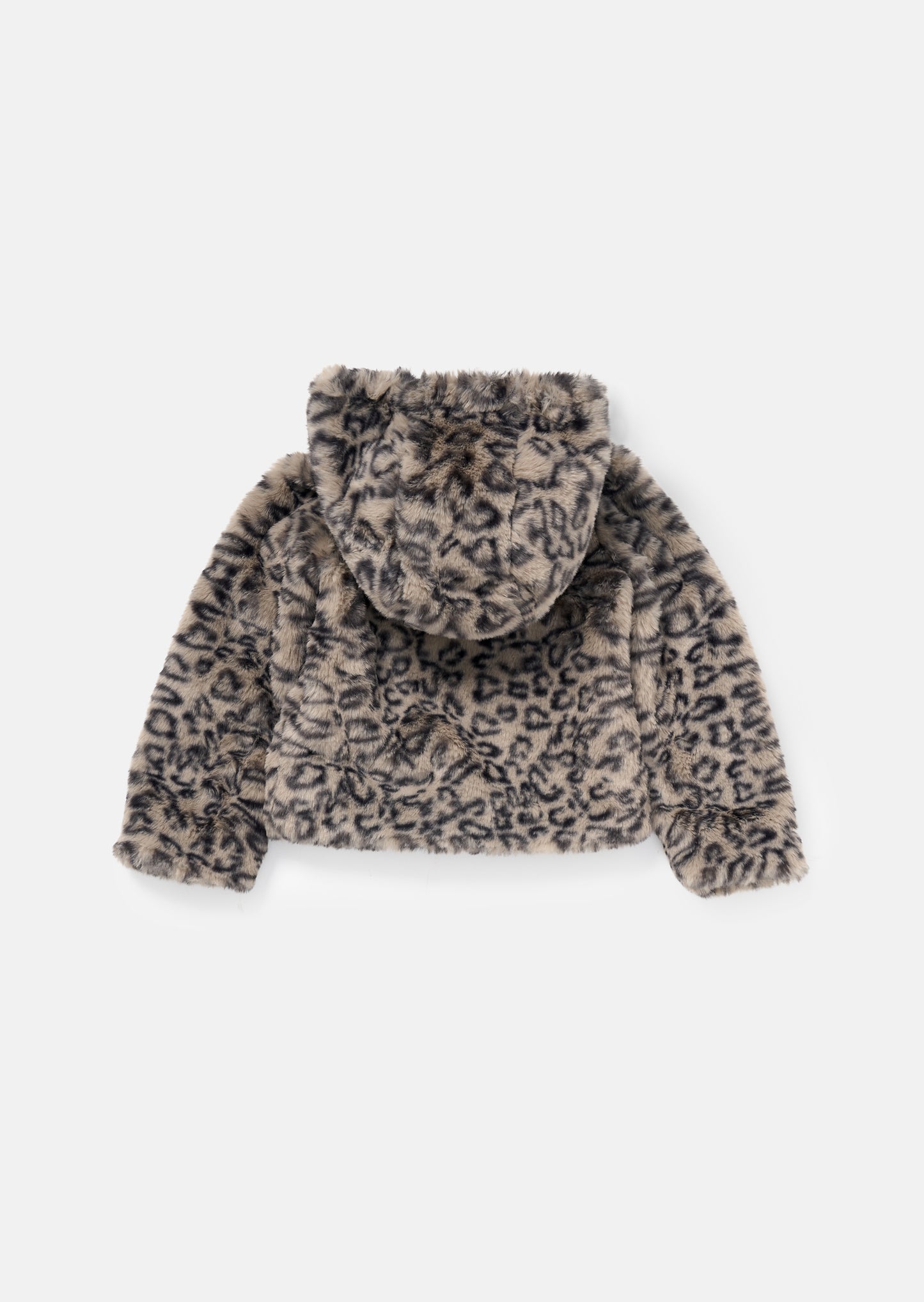 Lyla Leopard Hooded Fur Jacket