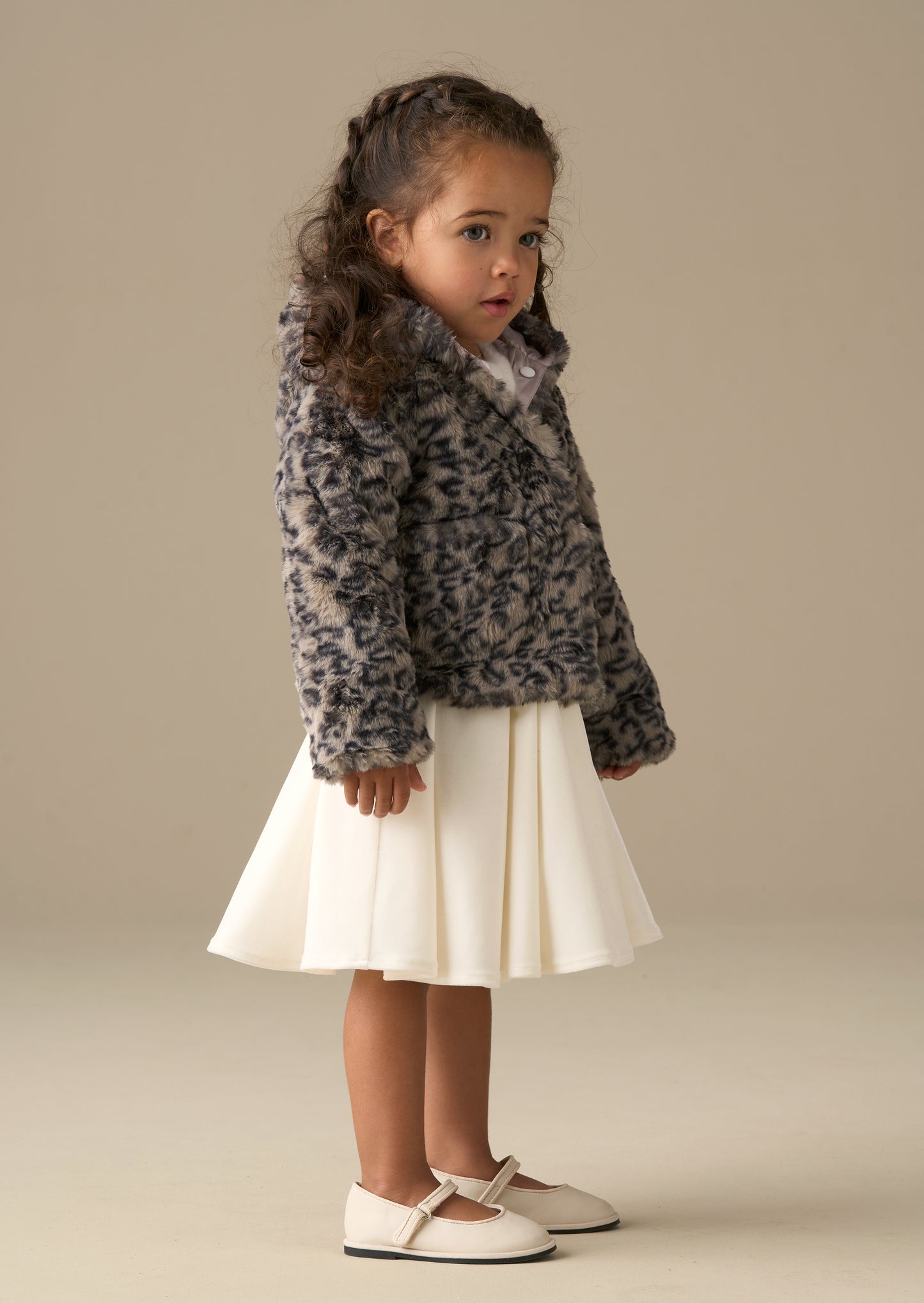 Lyla Leopard Hooded Fur Jacket