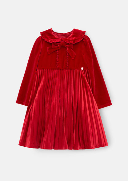 Charlotte Red Velvet Bow Dress