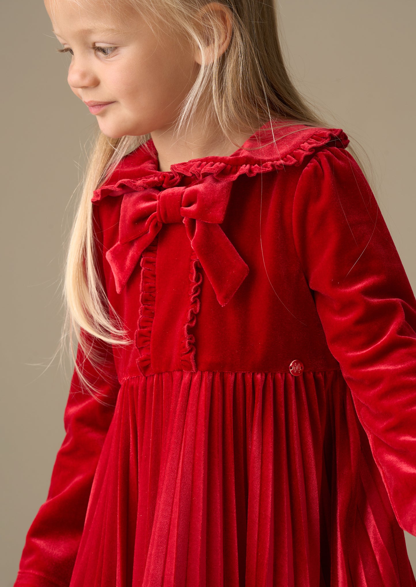 Charlotte Red Velvet Bow Dress