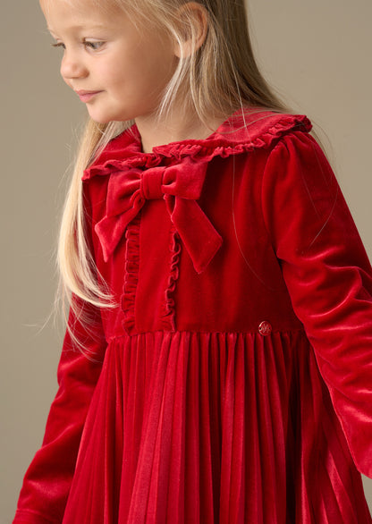 Charlotte Red Velvet Bow Dress