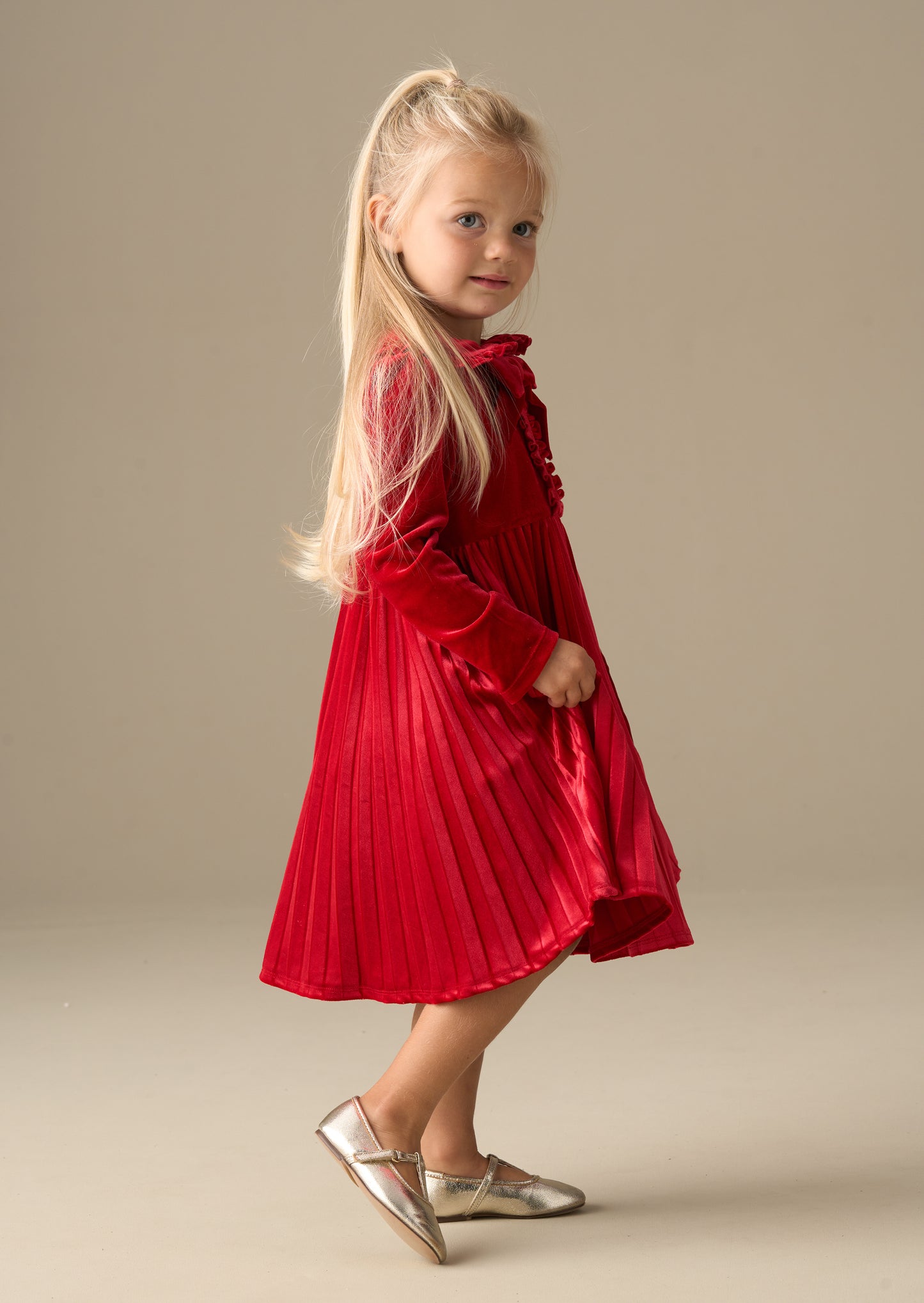 Charlotte Red Velvet Bow Dress