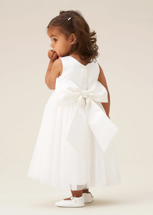Charlotte Mini White Ballerina Bow Dress