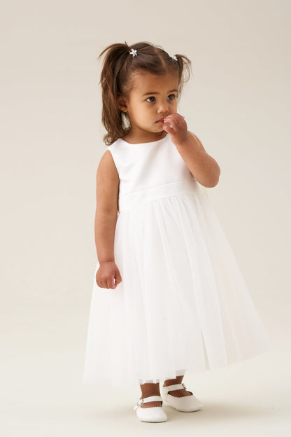 Charlotte Mini White Ballerina Bow Dress