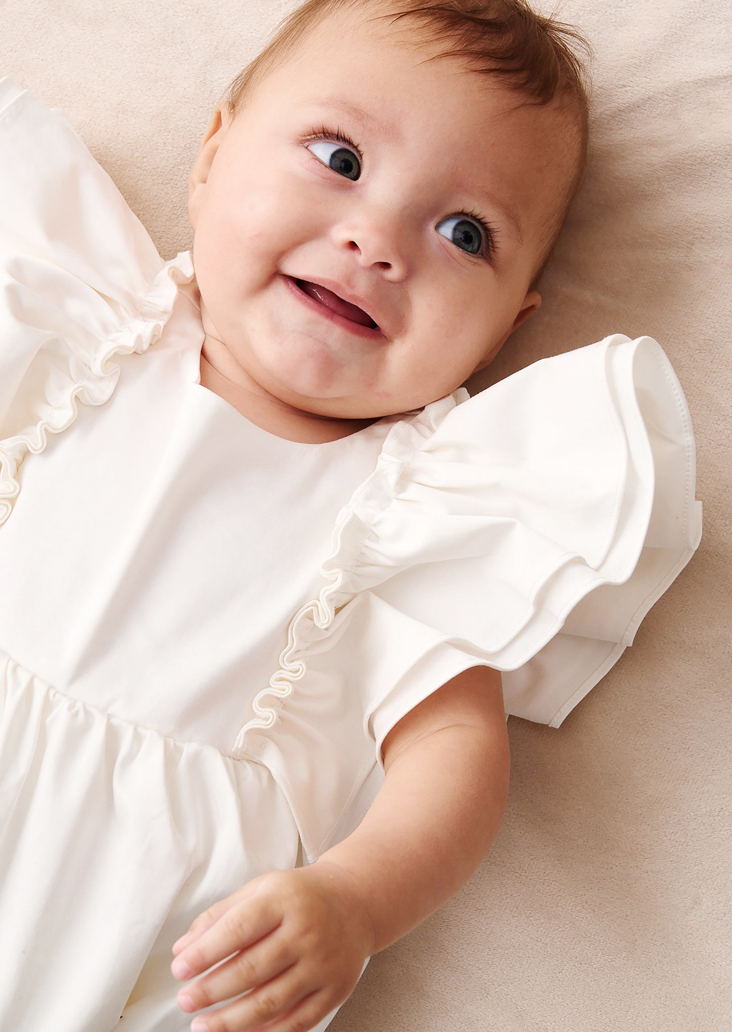 Lily White Double Frill Sleeve Romper
