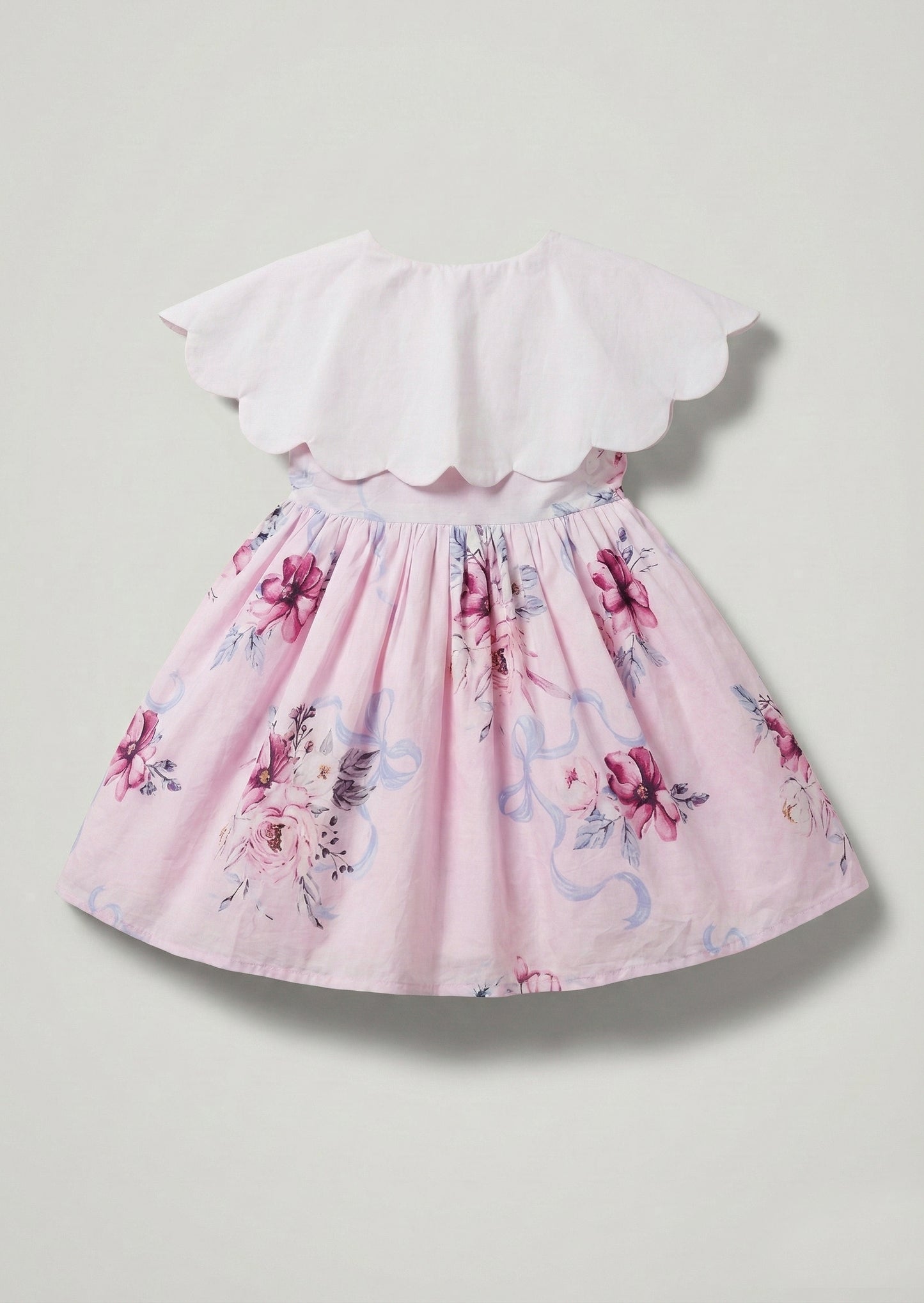 Sybil Pink Scalloped Collar Dress