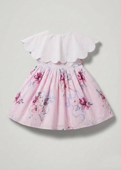 Sybil Pink Scalloped Collar Dress