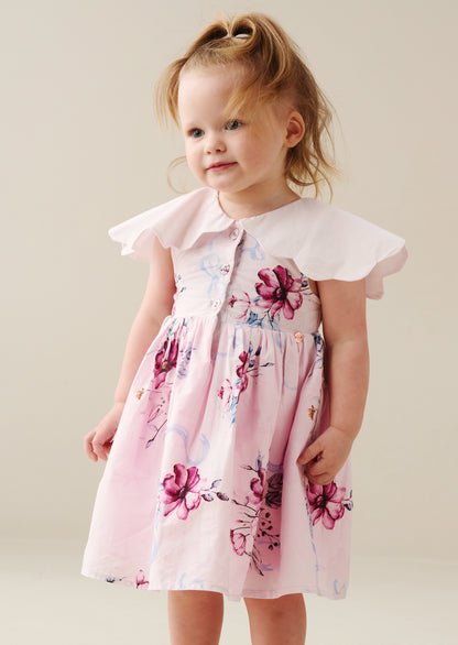 Sybil Pink Scalloped Collar Dress