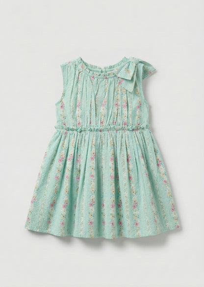 Gianna Floral Stripe Bow Shoulder Dress