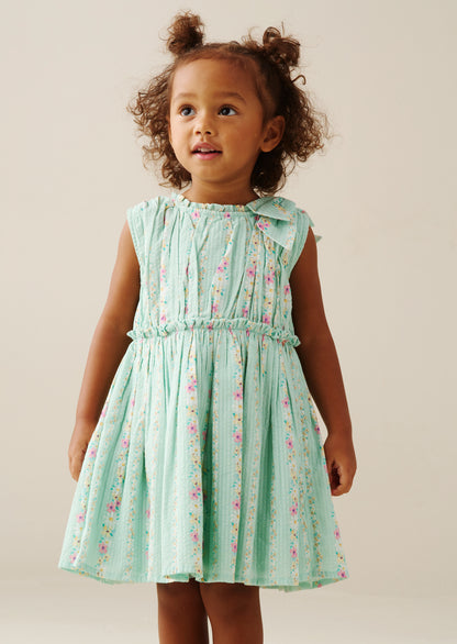 Gianna Floral Stripe Bow Shoulder Dress