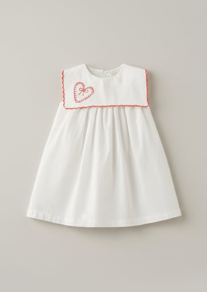 Betty Scalloped Collar Embroidered Dress