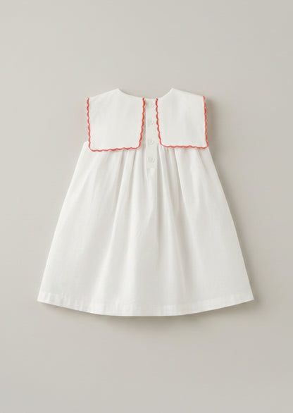 Betty Scalloped Collar Embroidered Dress