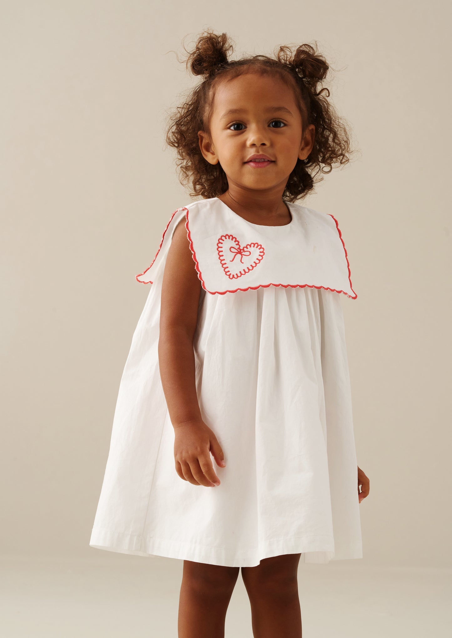 Betty Scalloped Collar Embroidered Dress