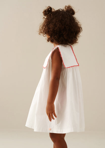 Betty Scalloped Collar Embroidered Dress