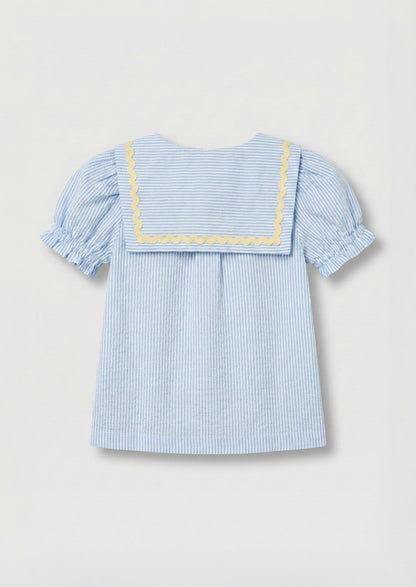 Margo Ric Rac Collar Stripe Top