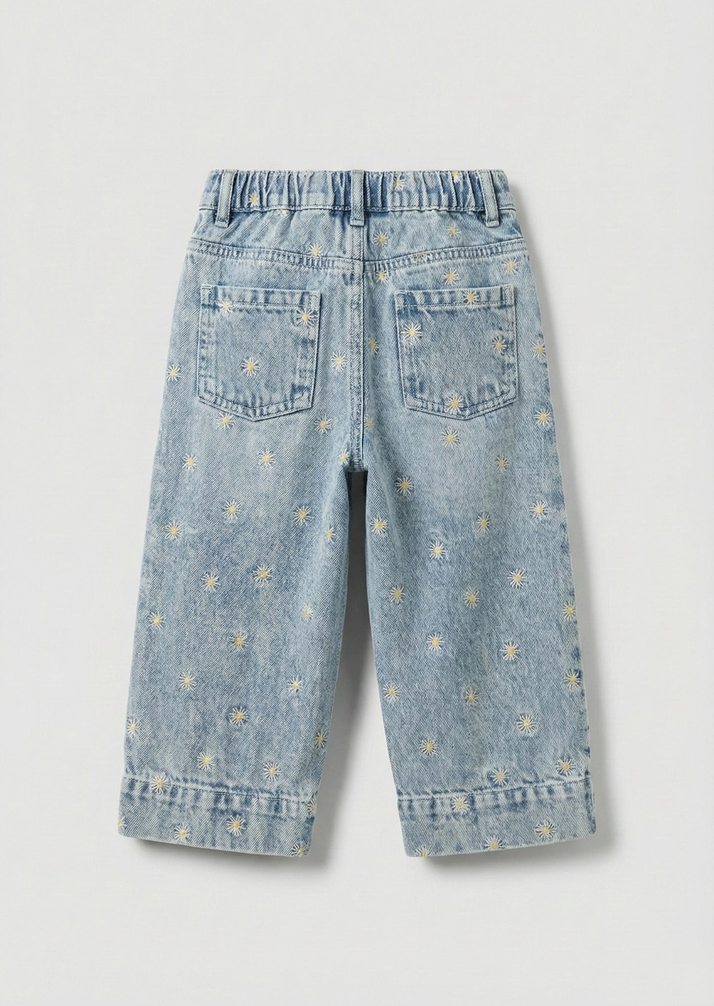 Kiki Embroidered Daisy Wide Leg Jean